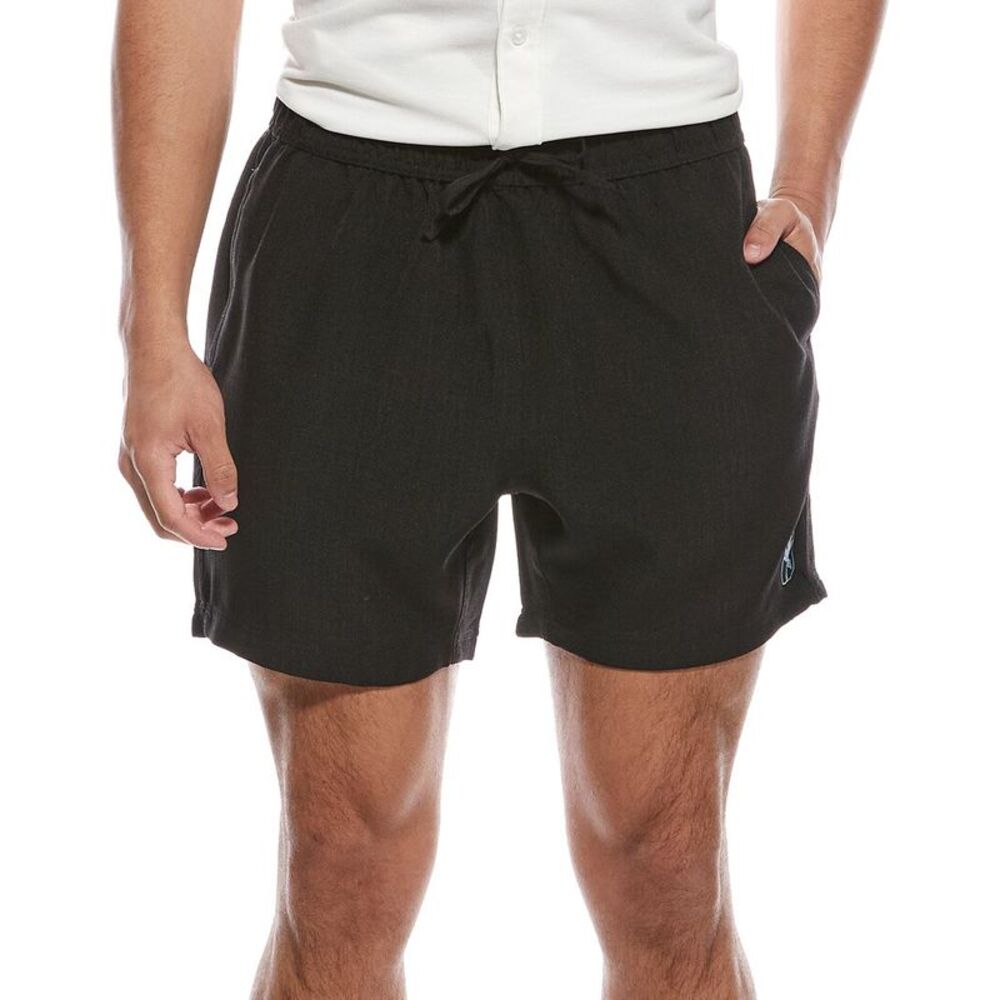 Harbor Island Mens  Embroidered Short, Black